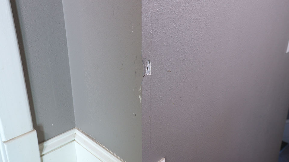 wall with a damaged cornerbead
